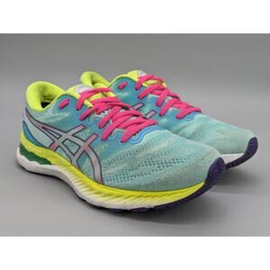 Asics Womens Gel Nimbus 23 Safety Yellow Aquarium Shoes 1012B238 Size 8.5